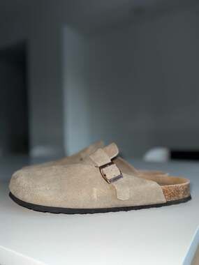 Project Cloud Suede Clogs Tan Taupe